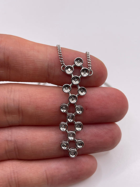 9ct white gold diamond necklace