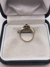 Load image into Gallery viewer, 9ct gold amethyst and diamond ring
