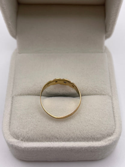 Antique 18ct gold diamond gypsy ring