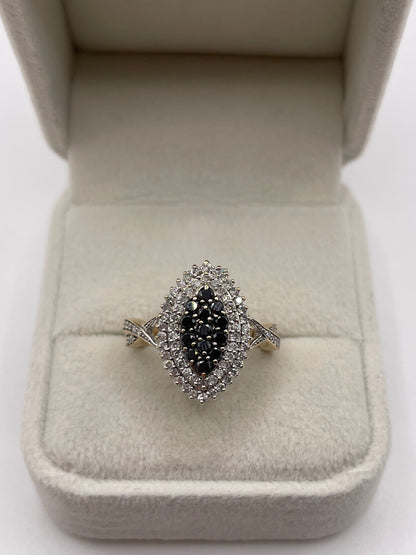 9ct gold diamond cluster ring