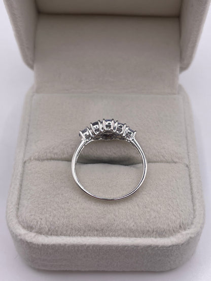 9ct white gold tanzanite cluster ring