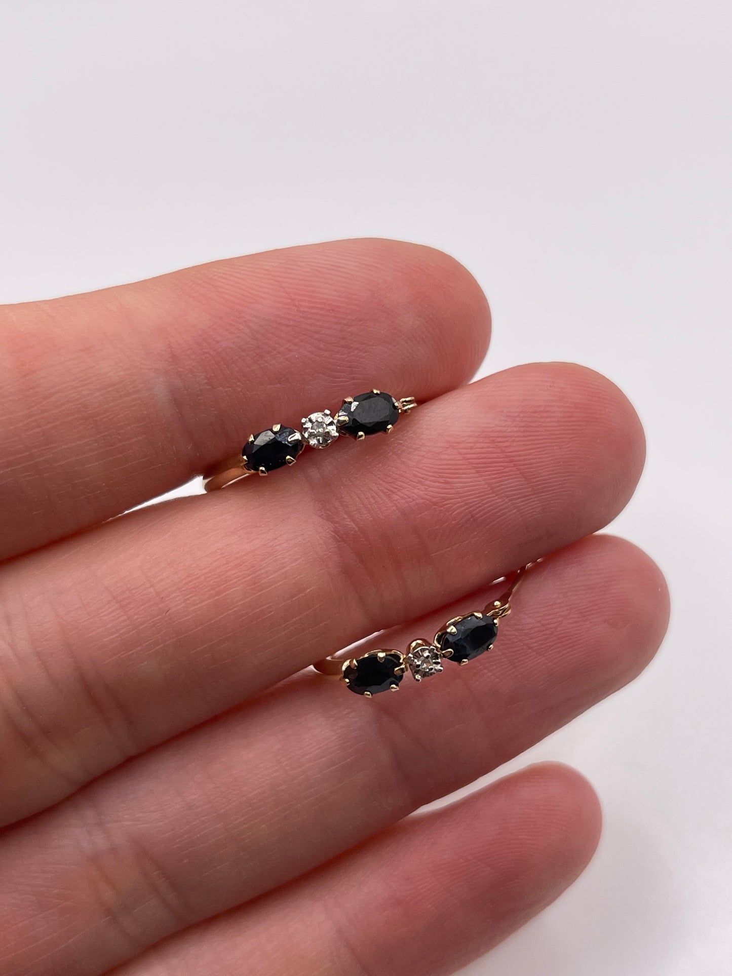 9ct gold sapphire and diamond earrings