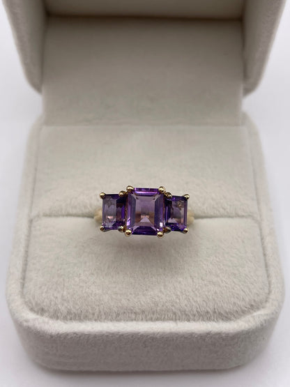 9ct gold amethyst ring