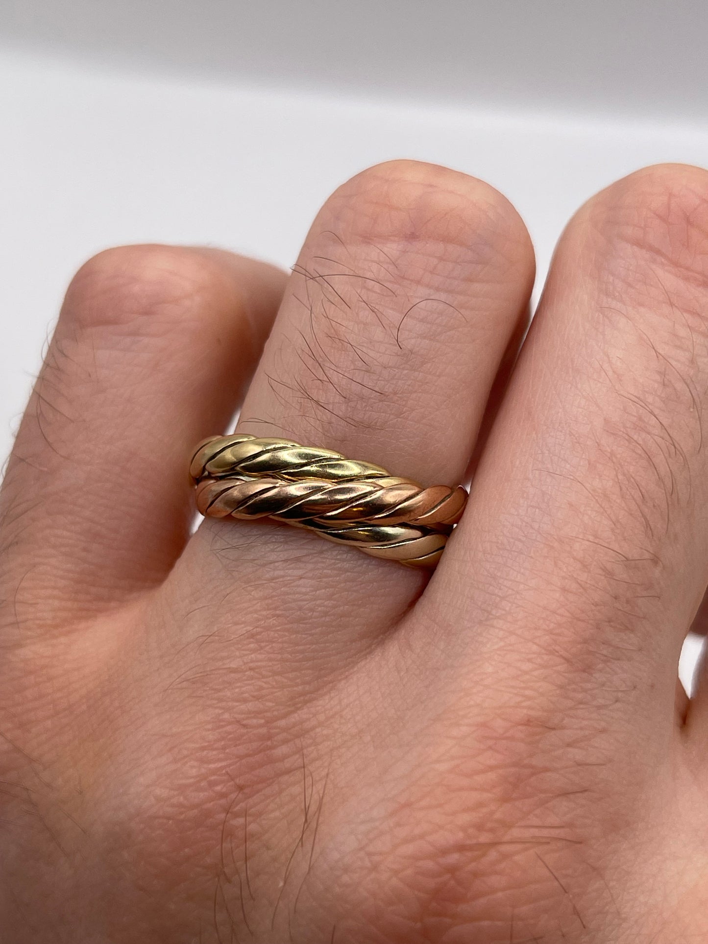 9ct tri gold band