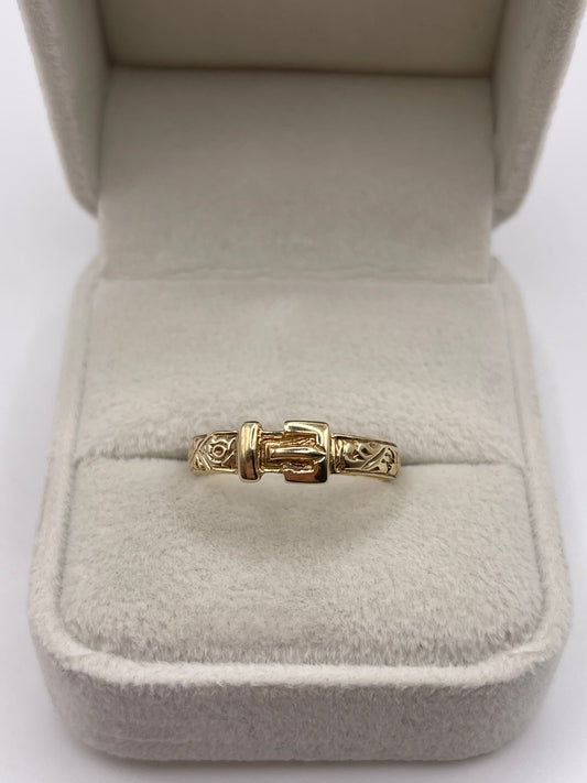 9ct gold buckle ring