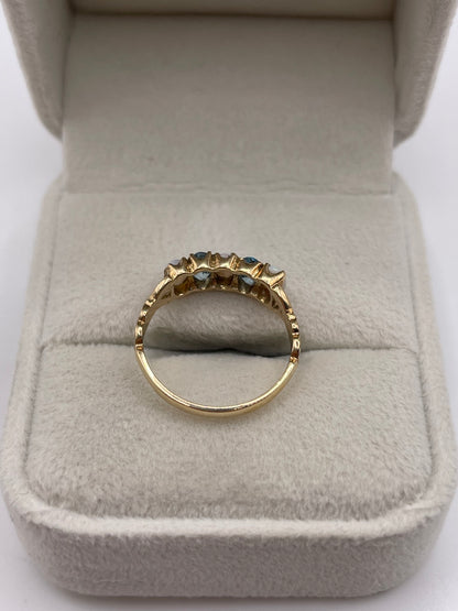 9ct gold opal and topaz ring