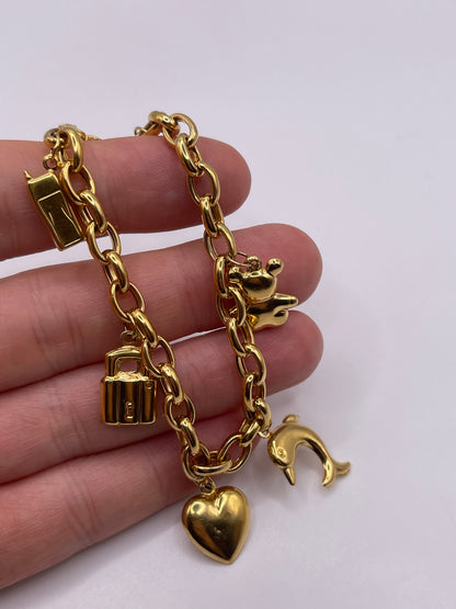9ct gold charm bracelet