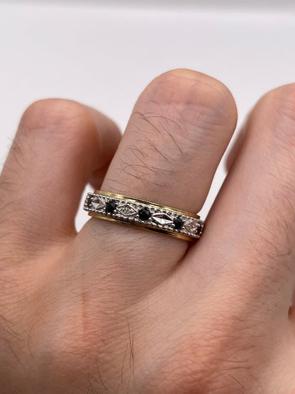 9ct gold sapphire and diamond eternity ring