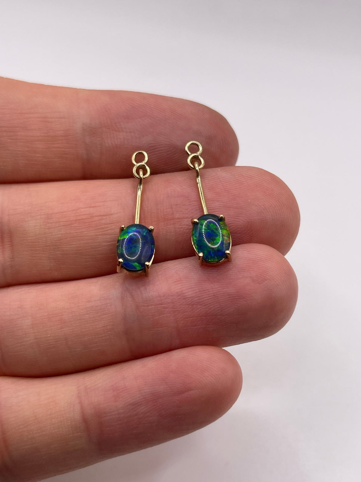 9ct gold opal triplet earrings