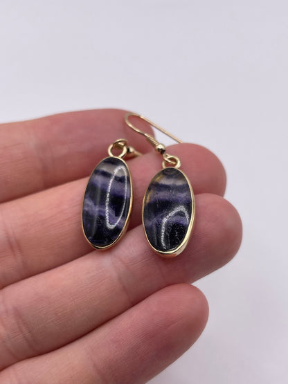 9ct gold blue John earrings
