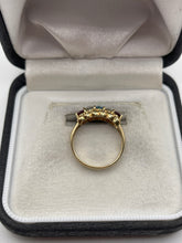 Load image into Gallery viewer, 9ct gold blue / white zircon and tourmaline ring
