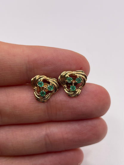 9ct gold emerald earrings