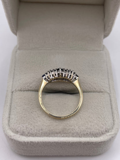 9ct gold sapphire and diamond ring