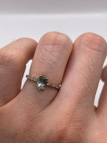 9ct gold quartz and zircon ring