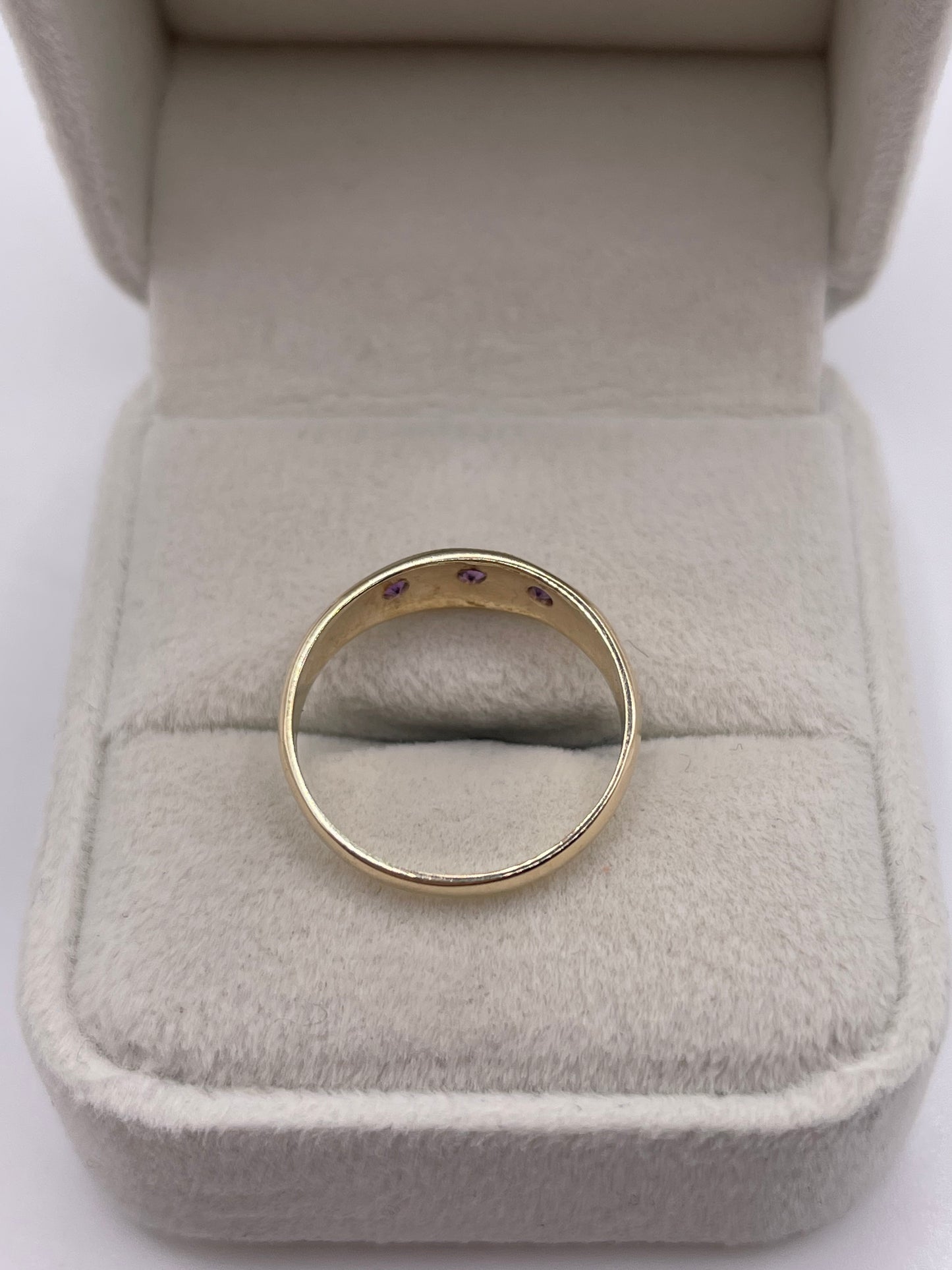 9ct gold amethyst gypsy ring
