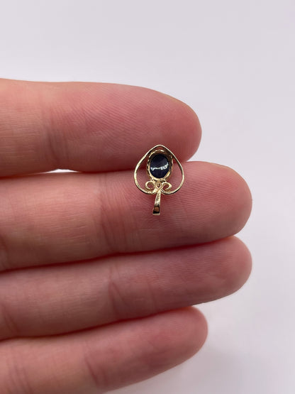 9ct gold sapphire and diamond heart pendant