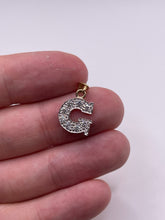 Load image into Gallery viewer, 9ct gold cz initial G pendant
