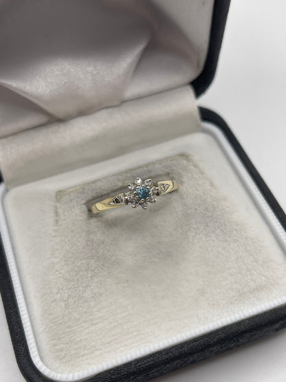 9ct gold topaz and diamond ring