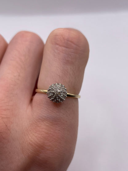 9ct gold diamond cluster ring