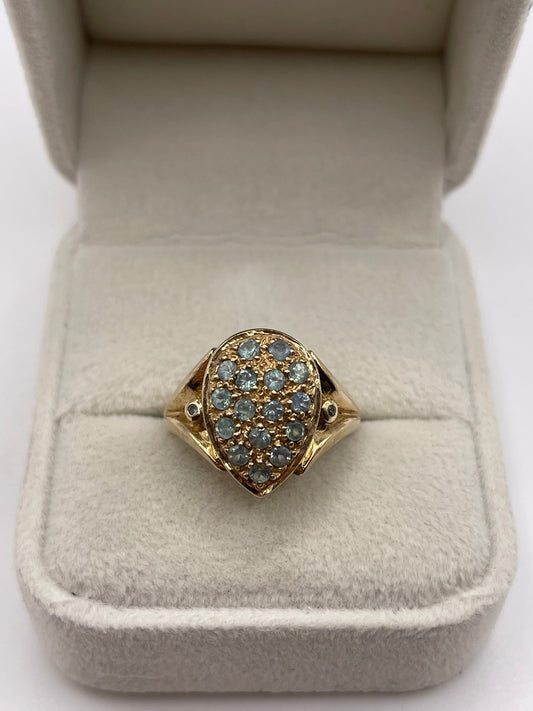 9ct gold alexandrite cluster ring