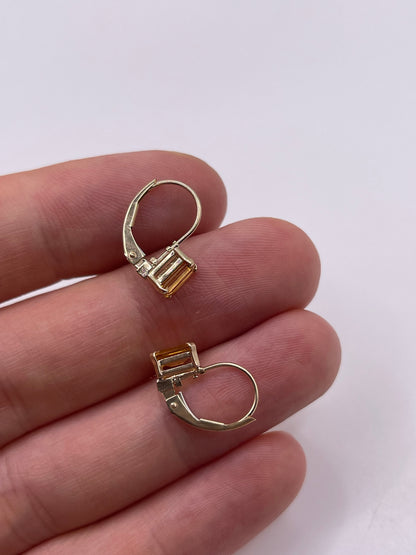 9ct gold citrine earrings