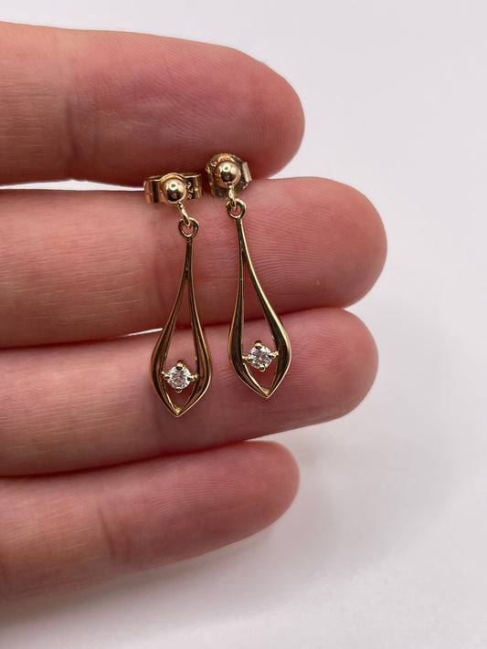 9ct gold diamond earrings