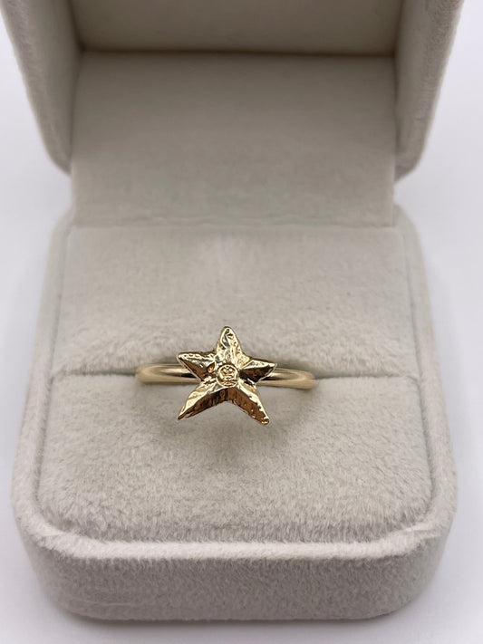 9ct gold starfish ring