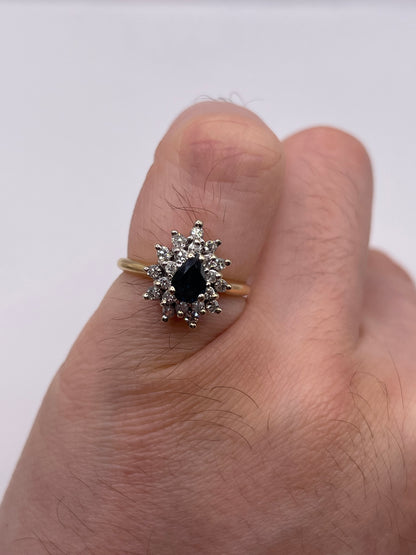 14ct gold sapphire and diamond ring