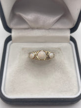 Load image into Gallery viewer, 9ct gold opal and diamond ring
