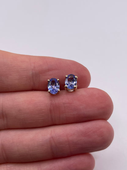 9ct gold tanzanite earrings