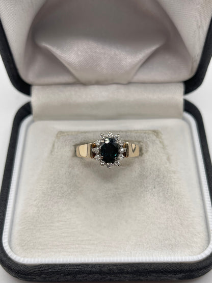 9ct gold sapphire and diamond ring
