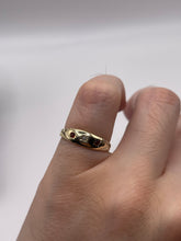 Load image into Gallery viewer, 9ct gold garnet and diamond gypsy ring
