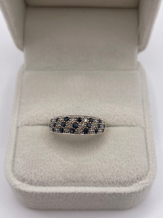 9ct gold sapphire and diamond ring