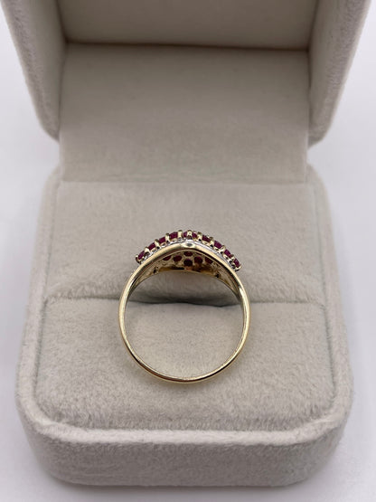 9ct gold ruby and diamond ring