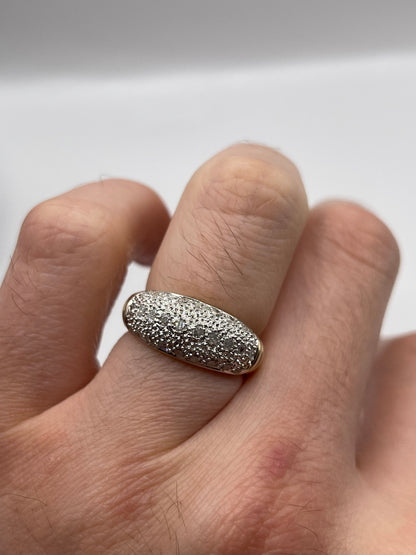 9ct gold 50 point diamond cluster ring