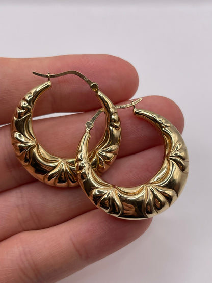 9ct gold creole earrings