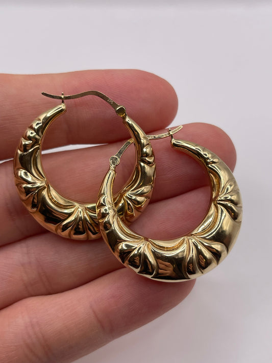 9ct gold creole earrings