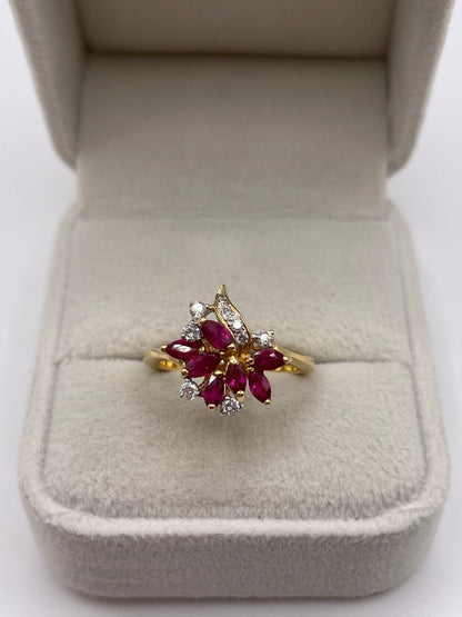 18ct gold ruby and diamond ring