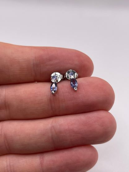 9ct white gold tanzanite earrings