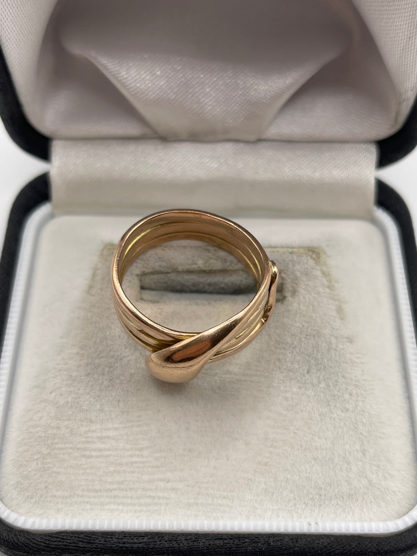 Antique 9ct rose gold snake ring