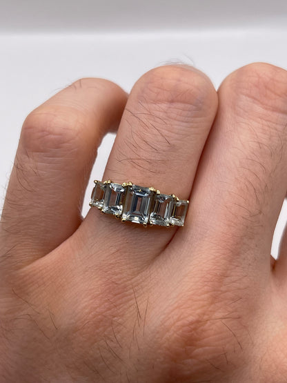 9ct gold aquamarine ring