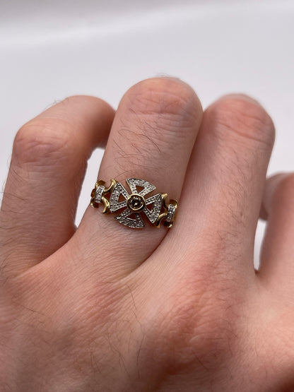 9ct gold diamond cluster ring