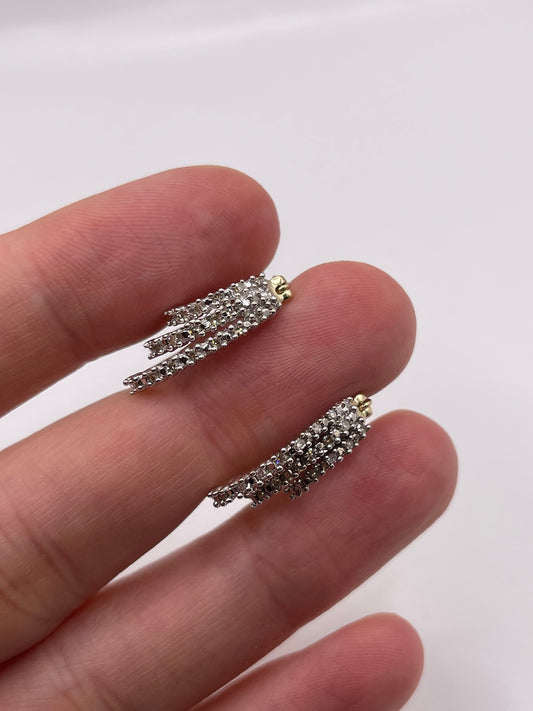 9ct gold diamond earrings
