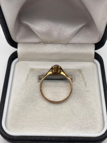 9ct rose gold citrine paste ring