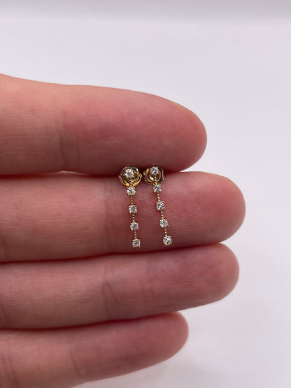 9ct gold cz earrings