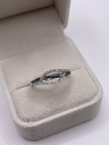 9ct white gold diamond cluster ring