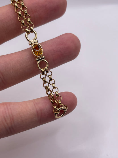 9ct gold citrine bracelet