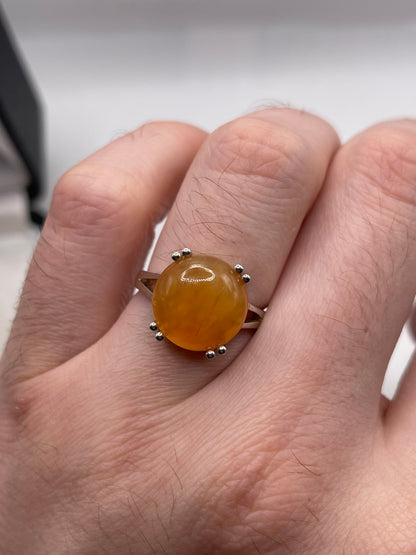 Silver gemstone ring