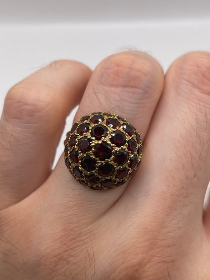 9ct gold garnet cluster ring