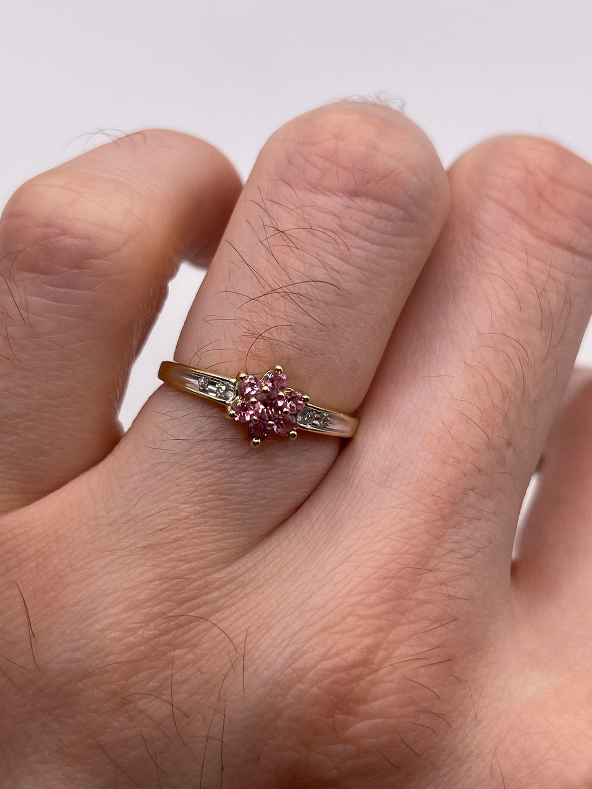 9ct gold tourmaline and diamond ring